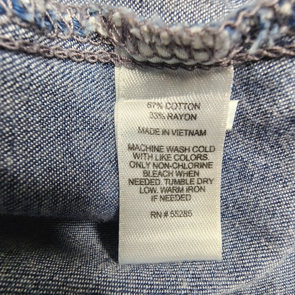 Express Denim Shirt Button Down Blue Long Sleeve Women's Size XS - Picture 5 of 7